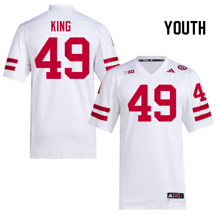 Youth #49 Danny King Nebraska Cornhuskers College Football Jerseys Stitched Sale-White